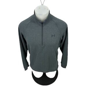 Under Armour Large Men Coldgear Grey 1/2 Zip Sweatshirt Loose Casual Y23